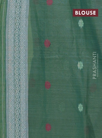 Jamdhani cotton saree pista green and green with thread woven buttas and jamdhani pallu