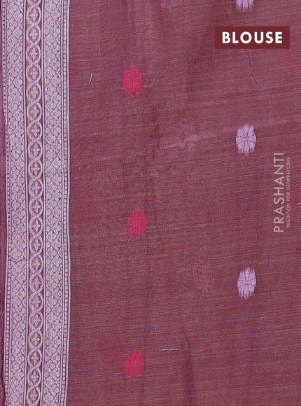 Jamdhani cotton saree lavender and purple with thread woven buttas and jamdhani pallu