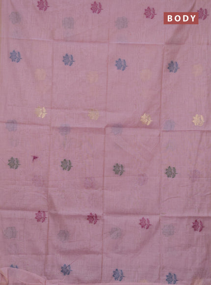 Jamdhani cotton saree lavender and purple with thread woven buttas and jamdhani pallu