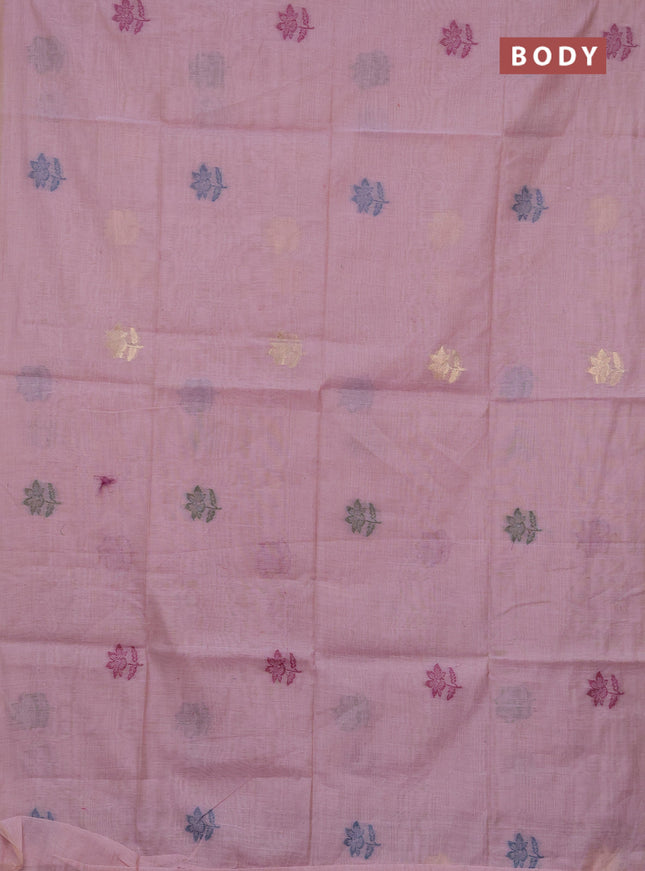 Jamdhani cotton saree lavender and purple with thread woven buttas and jamdhani pallu
