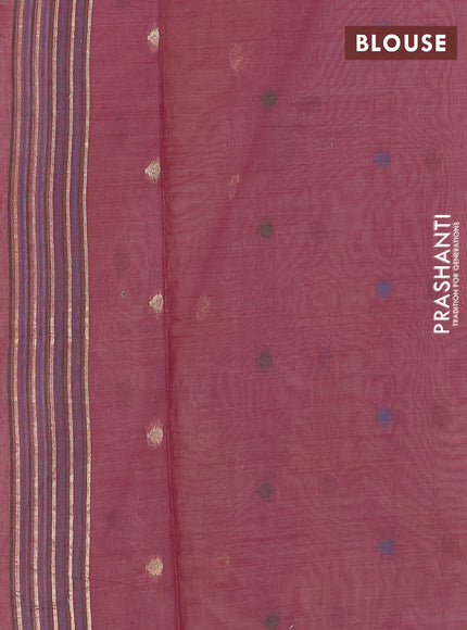 Jamdhani cotton saree lavender and purple with thread woven buttas and jamdhani pallu