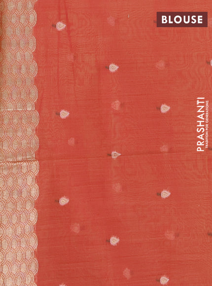 Jamdhani cotton saree lime yellow and red with allover thread & zari woven buttas and pichwai pallu