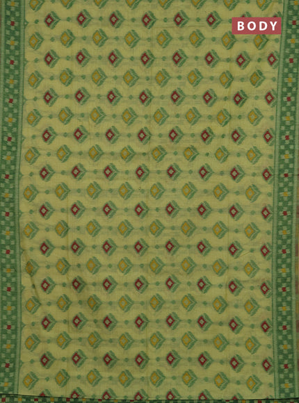 Jamdhani cotton saree pista green and green with thread woven buttas and jamdhani pallu