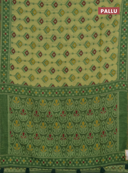 Jamdhani cotton saree pista green and green with thread woven buttas and jamdhani pallu