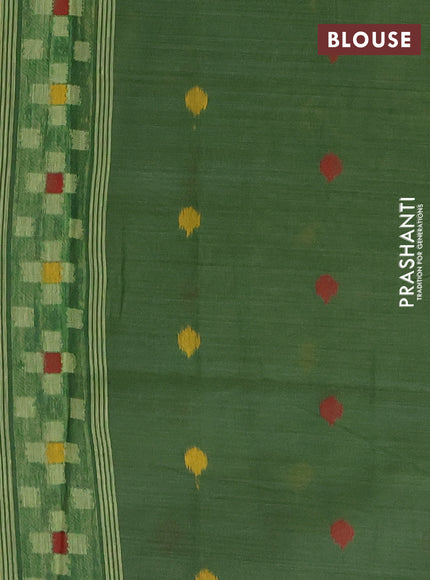 Jamdhani cotton saree pista green and green with thread woven buttas and jamdhani pallu