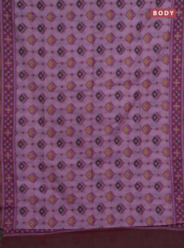 Jamdhani cotton saree lavender and purple with thread woven buttas and jamdhani pallu