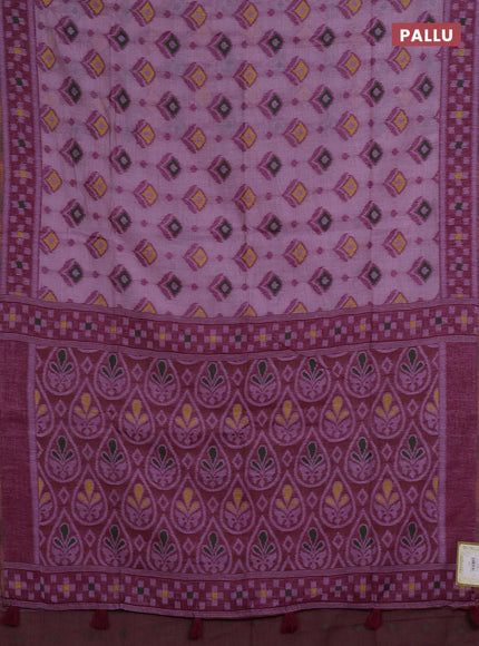 Jamdhani cotton saree lavender and purple with thread woven buttas and jamdhani pallu