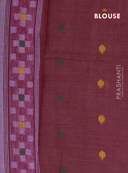 Jamdhani cotton saree lavender and purple with thread woven buttas and jamdhani pallu