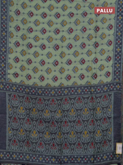Jamdhani cotton saree teal blue and navy blue with thread woven buttas and jamdhani pallu