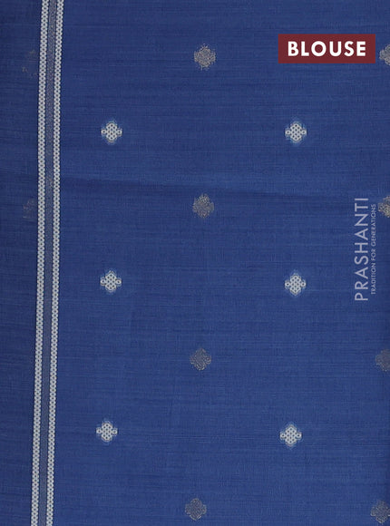 Jamdhani cotton saree indigo blue with allover thread weaves and thread woven border