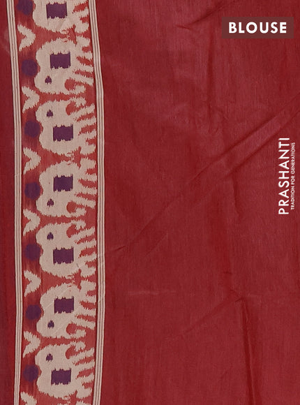 Jamdhani cotton saree navy blue and maroon with ikat thread woven buttas and jamdhani pallu