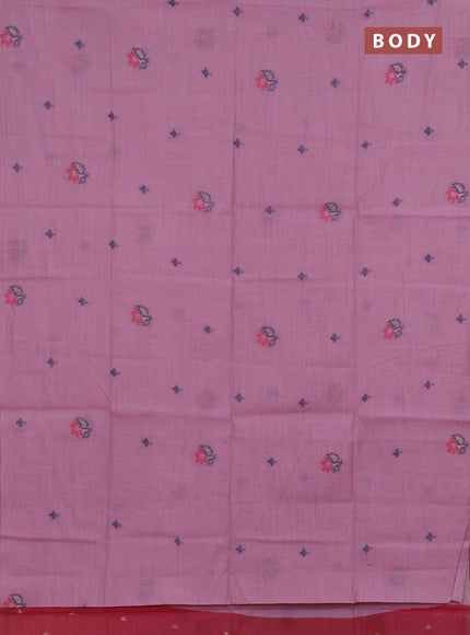 Jamdhani cotton saree lavender and pink with thread woven buttas and jamdhani pallu