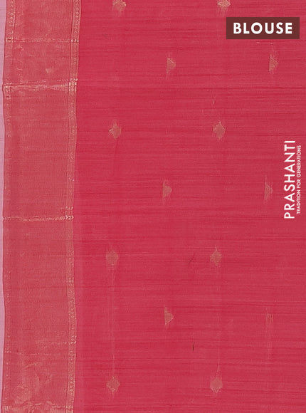 Jamdhani cotton saree peach pink and pink with thread woven buttas and jamdhani pallu