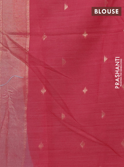 Jamdhani cotton saree pastel blue and pink with thread woven buttas and jamdhani pallu