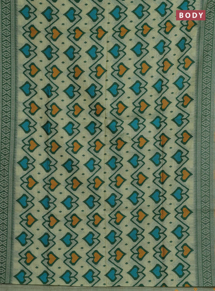 Jamdhani cotton saree pista green and green with allover thread weaves and jamdhani pallu