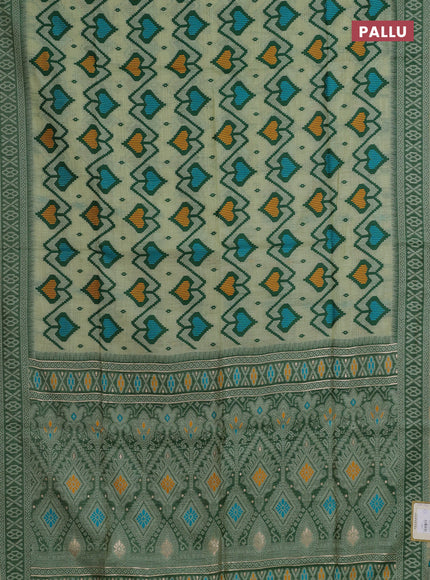 Jamdhani cotton saree pista green and green with allover thread weaves and jamdhani pallu
