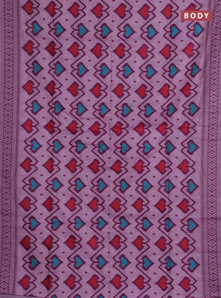 Jamdhani cotton saree lavender and purple with allover thread weaves and jamdhani pallu