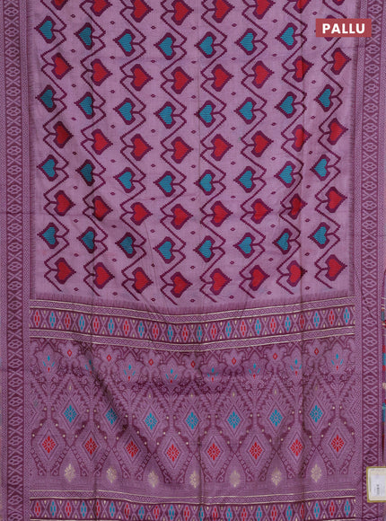 Jamdhani cotton saree lavender and purple with allover thread weaves and jamdhani pallu