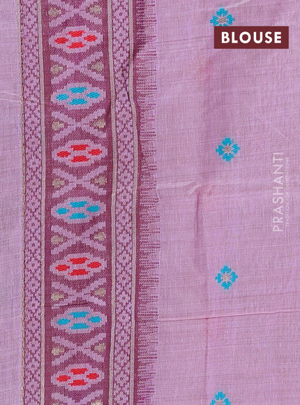 Jamdhani cotton saree lavender and purple with allover thread weaves and jamdhani pallu