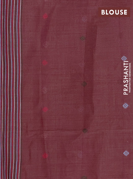Jamdhani cotton saree pastel blue and magenta pink with thread woven buttas and pichwai pallu