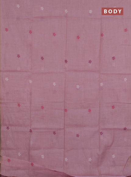 Jamdhani cotton saree mild lavender and purple with thread woven buttas and pichwai pallu