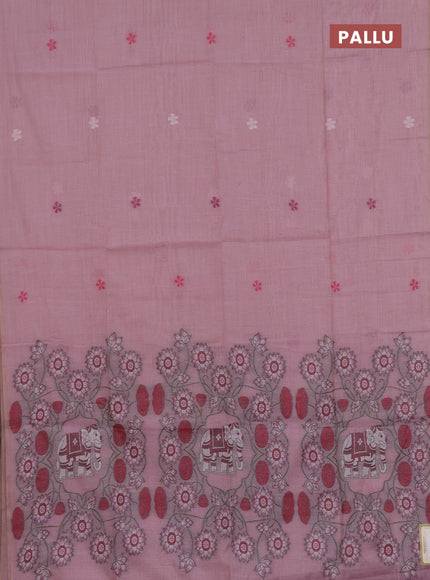 Jamdhani cotton saree mild lavender and purple with thread woven buttas and pichwai pallu