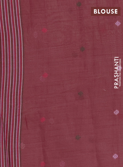 Jamdhani cotton saree mild lavender and purple with thread woven buttas and pichwai pallu