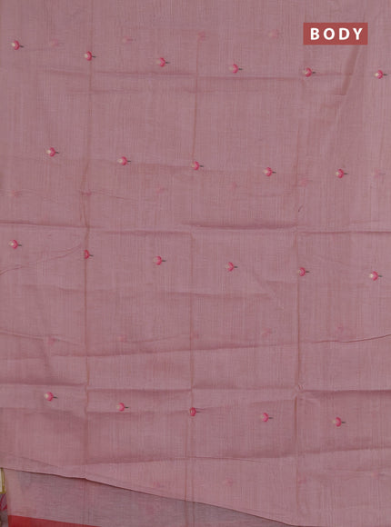 Jamdhani cotton saree lavender and pink with allover thread woven buttas and jamdhani pallu