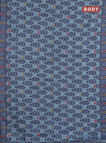 Jamdhani cotton saree teal blue and navy blue with allover thread woven buttas and jamdhani pallu