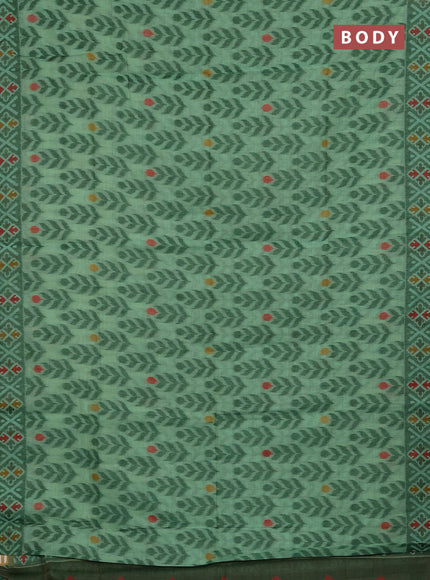 Jamdhani cotton saree teal green and green with allover thread woven buttas and jamdhani pallu