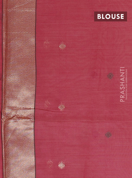 Jamdhani cotton saree peach orange and pink with thread woven buttas and jamdhani pallu