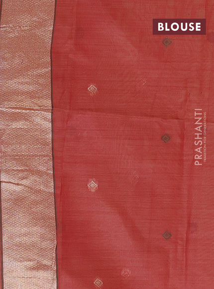 Jamdhani cotton saree pale yellow and red with thread woven buttas and jamdhani pallu