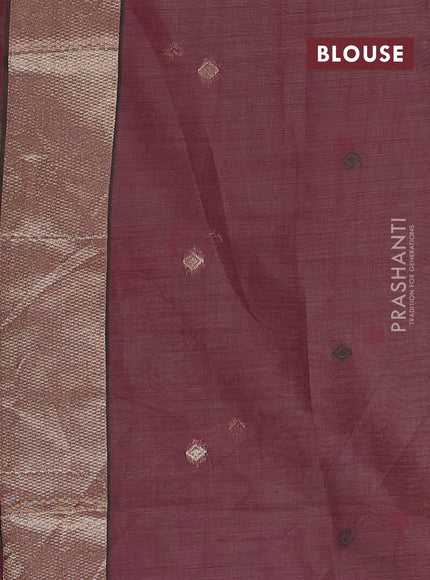 Jamdhani cotton saree teal green and maroon with thread woven buttas and jamdhani pallu