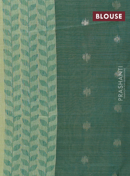 Jamdhani cotton saree pista green and green with thread woven buttas and jamdhani pallu