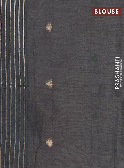 Jamdhani cotton saree pastel blue and navy blue with allover thread & zari woven buttas and jamdhani pallu