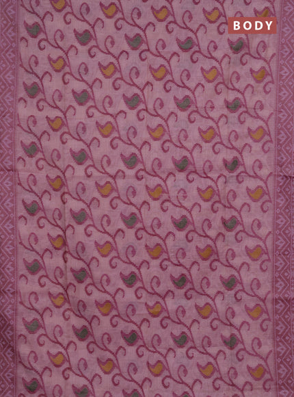 Jamdhani cotton saree lavender and purple with thread woven buttas and jamdhani pallu