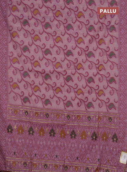 Jamdhani cotton saree lavender and purple with thread woven buttas and jamdhani pallu