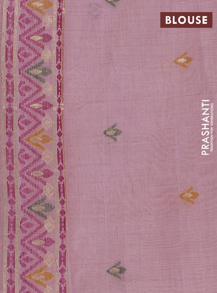Jamdhani cotton saree lavender and purple with thread woven buttas and jamdhani pallu