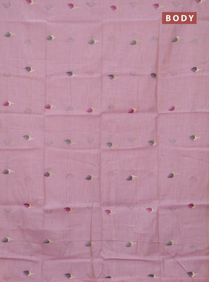 Jamdhani cotton saree lavender and purple with thread woven buttas and jamdhani pallu