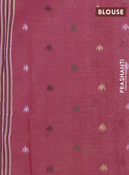 Jamdhani cotton saree lavender and purple with thread woven buttas and jamdhani pallu