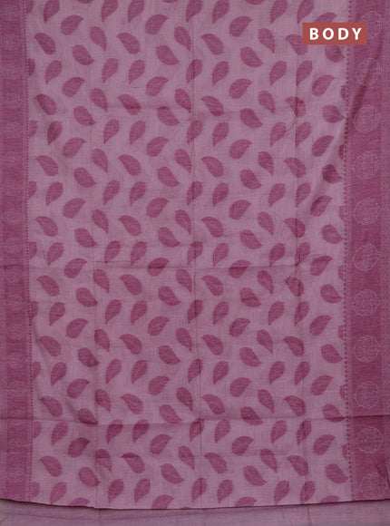 Jamdhani cotton saree lavender and purple with allover thread woven buttas and jamdhani pallu