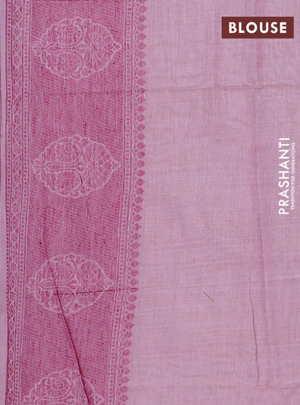 Jamdhani cotton saree lavender and purple with allover thread woven buttas and jamdhani pallu