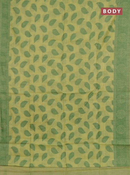 Jamdhani cotton saree pista green and green with allover thread woven buttas and jamdhani pallu