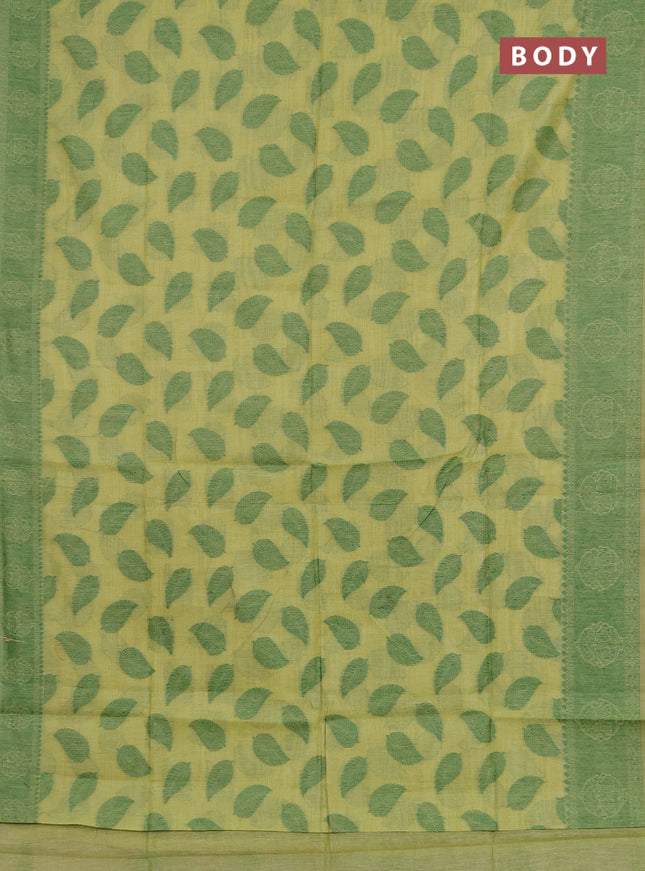 Jamdhani cotton saree pista green and green with allover thread woven buttas and jamdhani pallu
