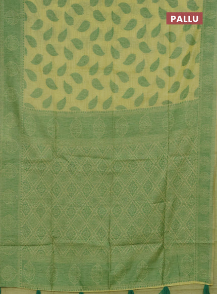 Jamdhani cotton saree pista green and green with allover thread woven buttas and jamdhani pallu