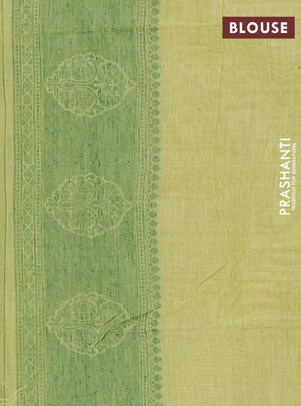 Jamdhani cotton saree pista green and green with allover thread woven buttas and jamdhani pallu