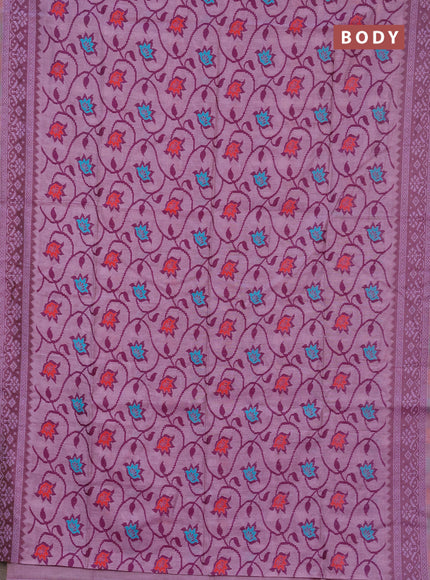 Jamdhani cotton saree lavender and purple with allover thread weaves and jamdhani pallu