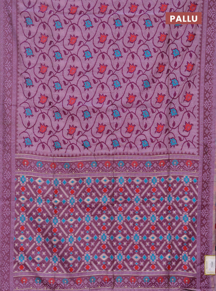 Jamdhani cotton saree lavender and purple with allover thread weaves and jamdhani pallu