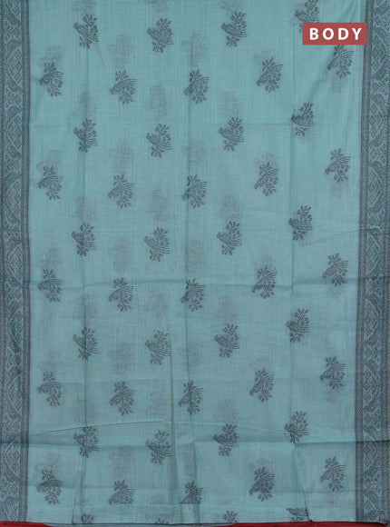 Jamdhani cotton saree pastel blue and pink with thread woven buttas and jamdhani pallu