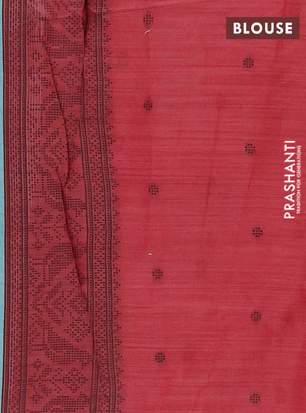 Jamdhani cotton saree pastel blue and pink with thread woven buttas and jamdhani pallu